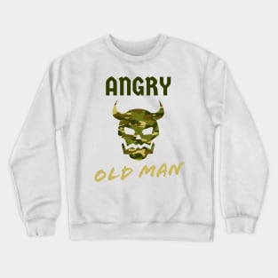 Angry Old Man Camouflage Skull Mens Crewneck Sweatshirt